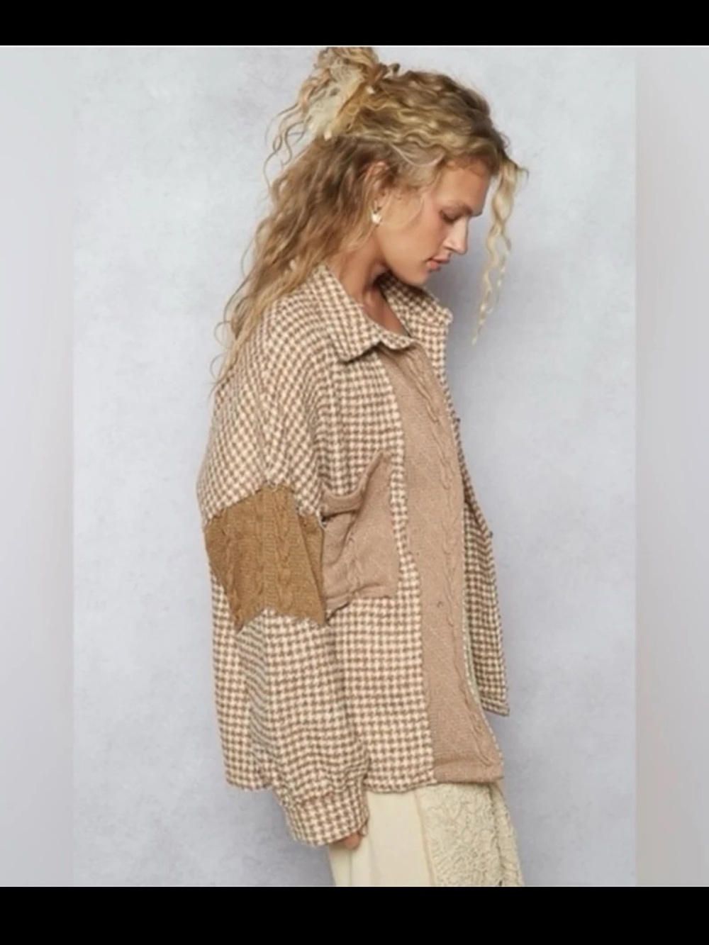 POL Pieced Gingham Jacket Size Oversized Small
Can fit up to a XL - Picture 6 of 12